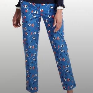 Boden Blue Floral Straight-Leg Pants
